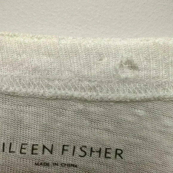 Eileen Fisher 100% Linen Button Front V-Neck Cardigan White Women's  Medium - Picture 12 of 14